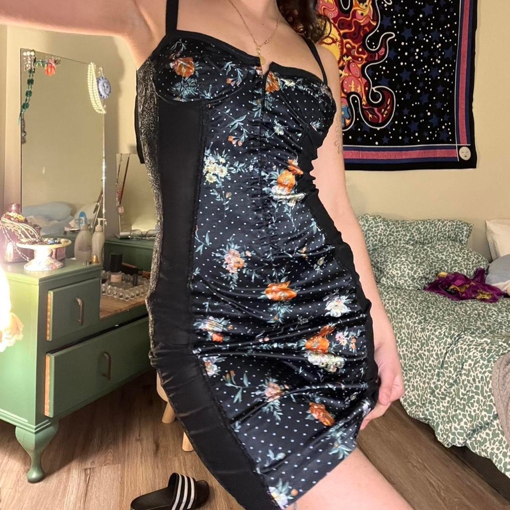 Dolce & Gabbana Floral Corset Tight Mini Dress